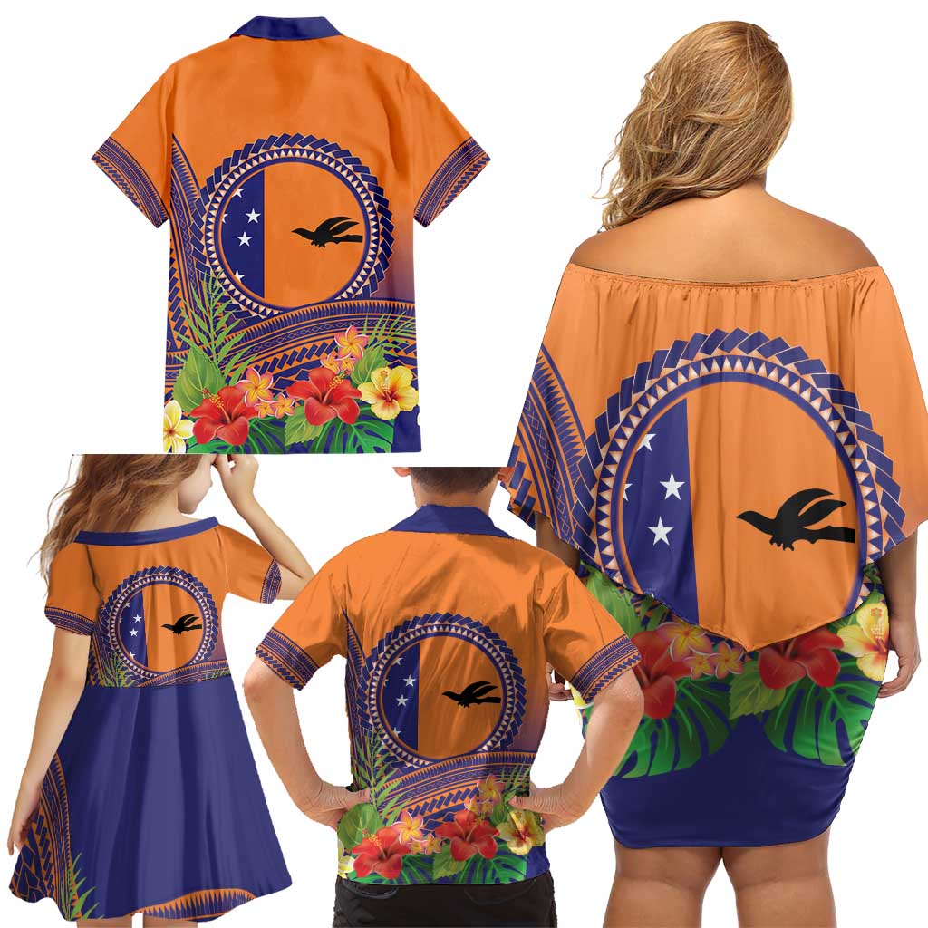 PNG New Ireland Province Family Matching Off Shoulder Short Dress and Hawaiian Shirt Niu Ailan Necklace Polynesian Tattoo LT14 - Polynesian Pride