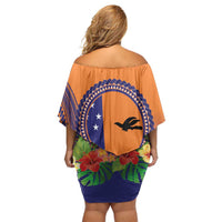 PNG New Ireland Province Family Matching Off Shoulder Short Dress and Hawaiian Shirt Niu Ailan Necklace Polynesian Tattoo LT14 - Polynesian Pride
