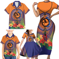 PNG New Ireland Province Family Matching Short Sleeve Bodycon Dress and Hawaiian Shirt Niu Ailan Necklace Polynesian Tattoo LT14 - Polynesian Pride