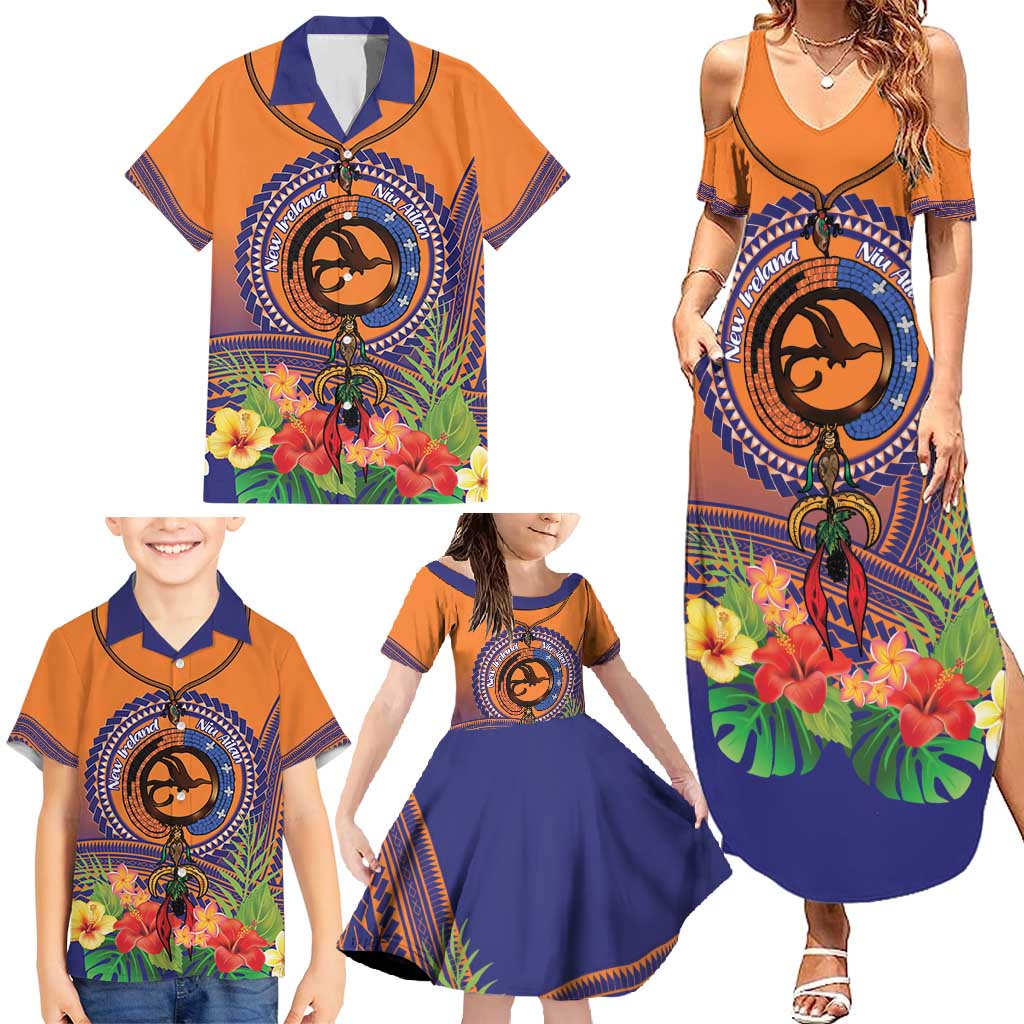 PNG New Ireland Province Family Matching Summer Maxi Dress and Hawaiian Shirt Niu Ailan Necklace Polynesian Tattoo LT14 - Polynesian Pride
