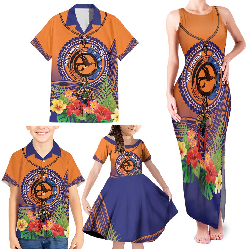 PNG New Ireland Province Family Matching Tank Maxi Dress and Hawaiian Shirt Niu Ailan Necklace Polynesian Tattoo LT14 - Polynesian Pride