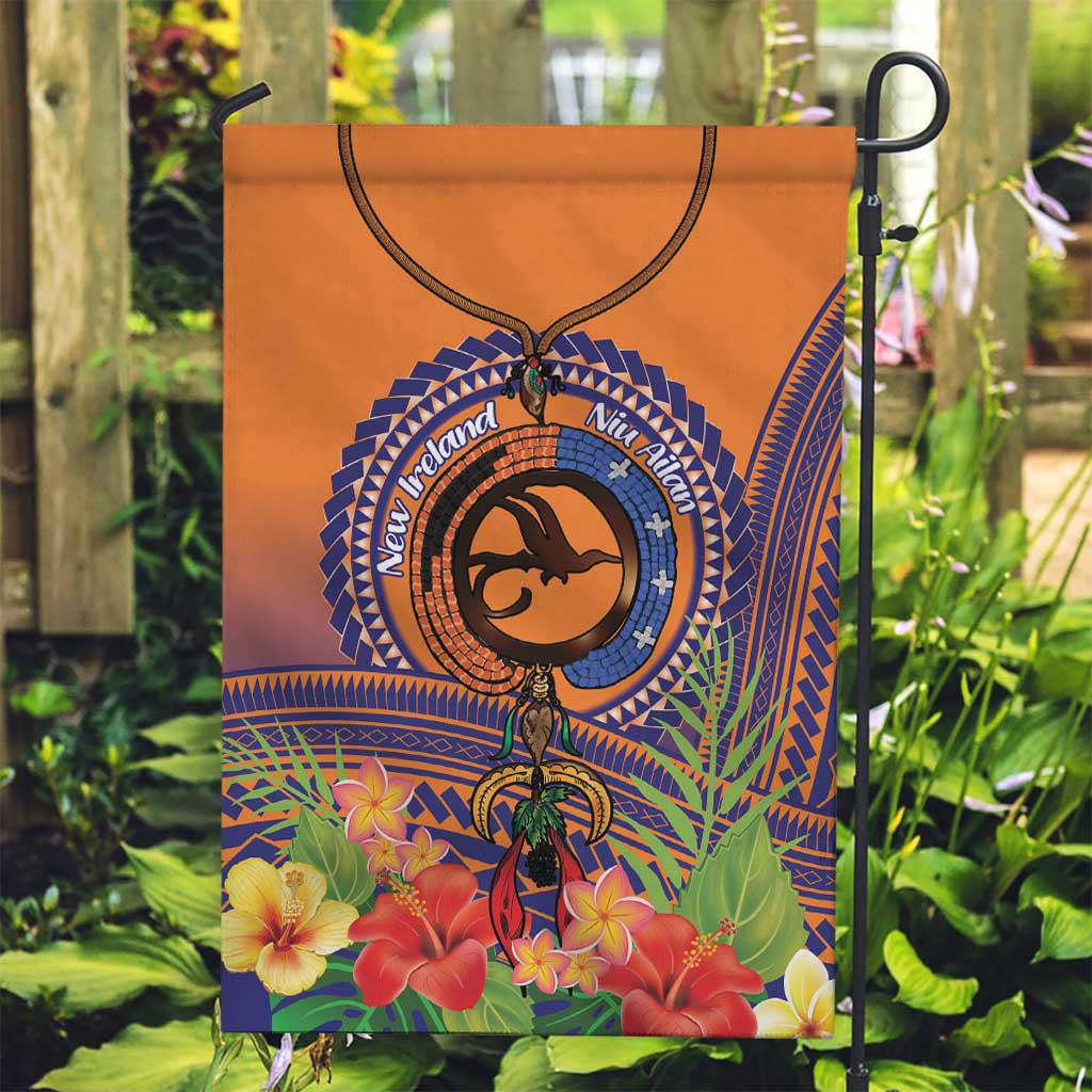 PNG New Ireland Province Garden Flag Niu Ailan Necklace Polynesian Tattoo LT14 Garden Flag Orange - Polynesian Pride