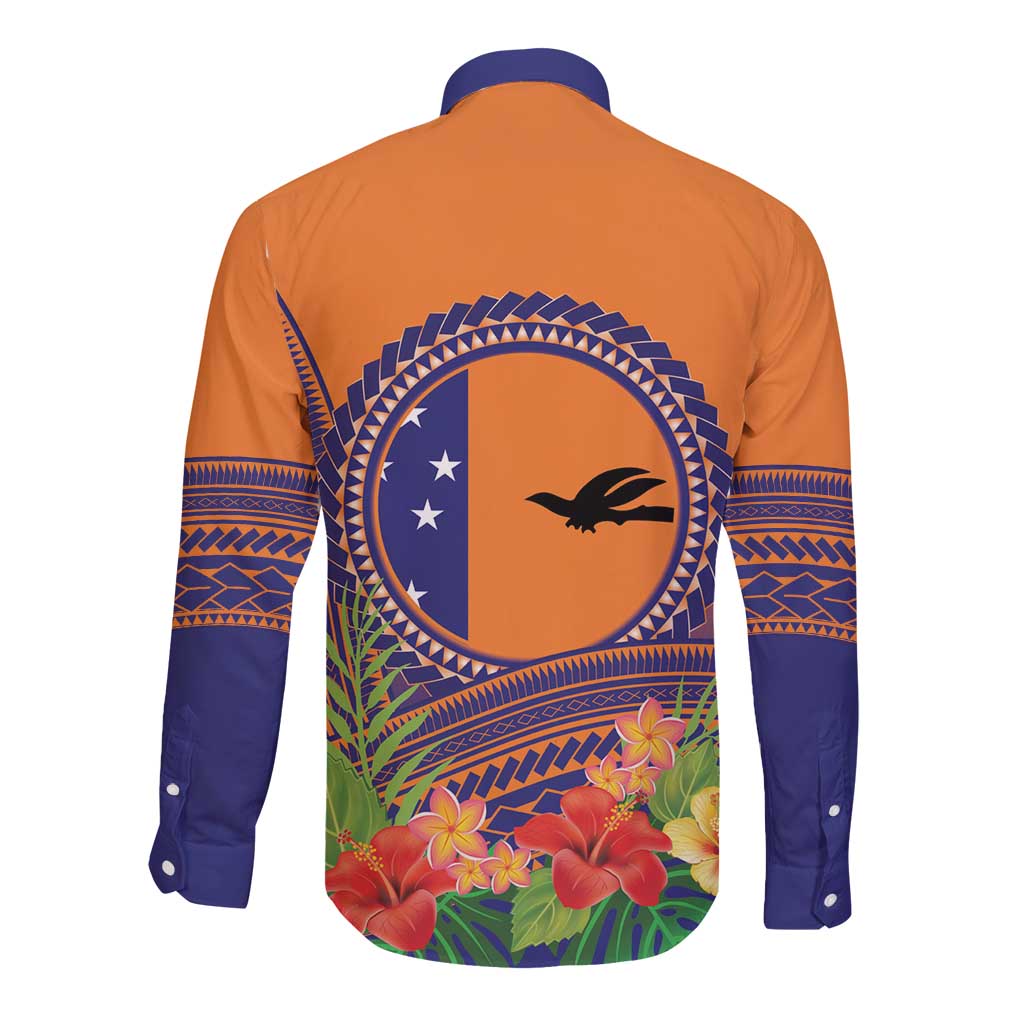 PNG New Ireland Province Long Sleeve Button Shirt Niu Ailan Necklace Polynesian Tattoo LT14 - Polynesian Pride