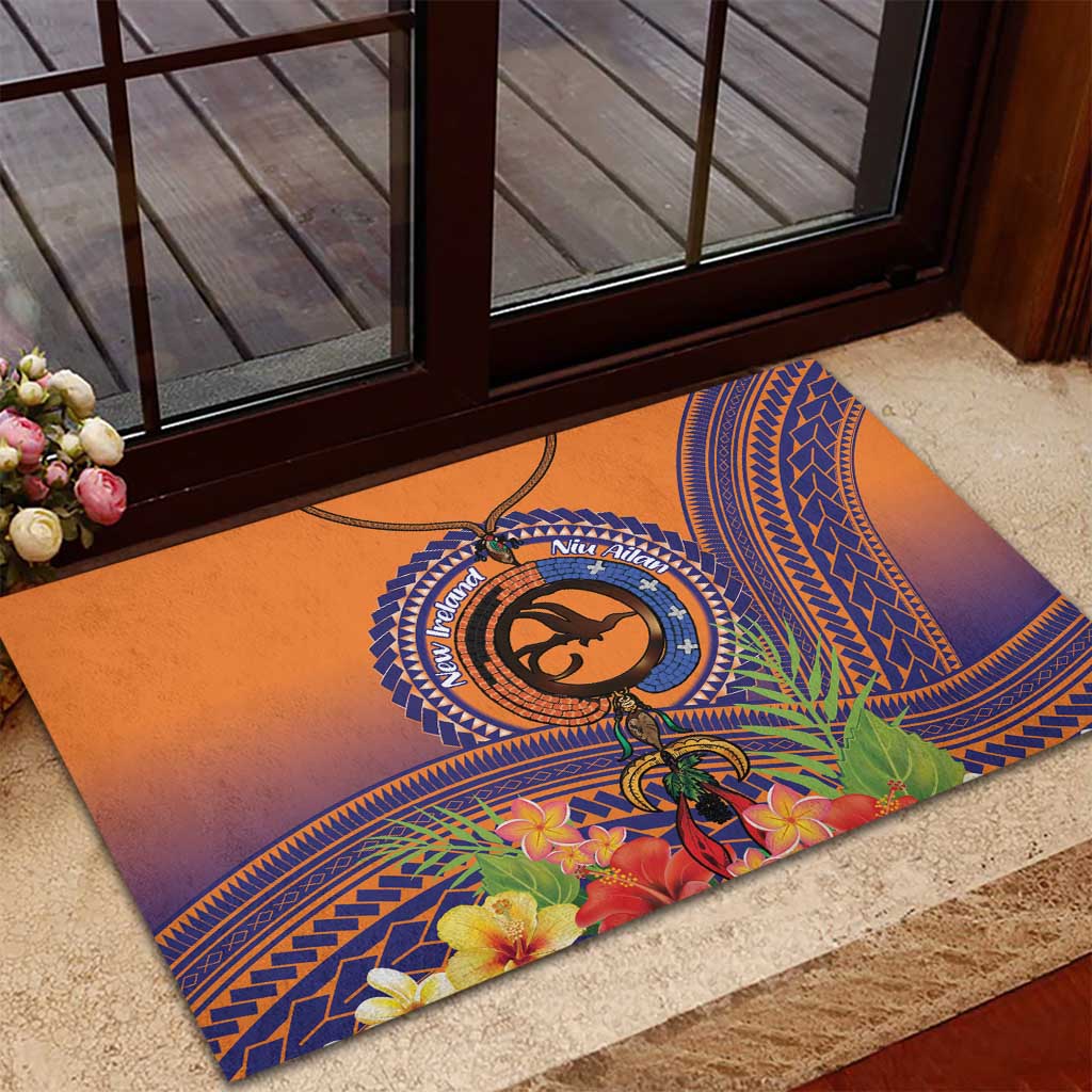 PNG New Ireland Province Rubber Doormat Niu Ailan Necklace Polynesian Tattoo LT14 - Polynesian Pride