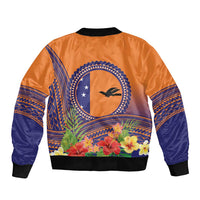 PNG New Ireland Province Sleeve Zip Bomber Jacket Niu Ailan Necklace Polynesian Tattoo LT14 - Polynesian Pride
