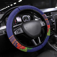 PNG New Ireland Province Steering Wheel Cover Niu Ailan Necklace Polynesian Tattoo LT14 Universal Fit Orange - Polynesian Pride