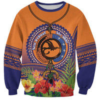 PNG New Ireland Province Sweatshirt Niu Ailan Necklace Polynesian Tattoo LT14 Unisex Orange - Polynesian Pride