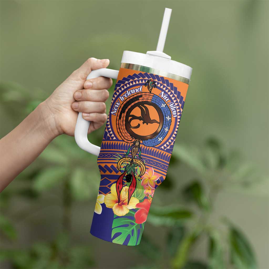 PNG New Ireland Province Tumbler With Handle Niu Ailan Necklace Polynesian Tattoo LT14 - Polynesian Pride