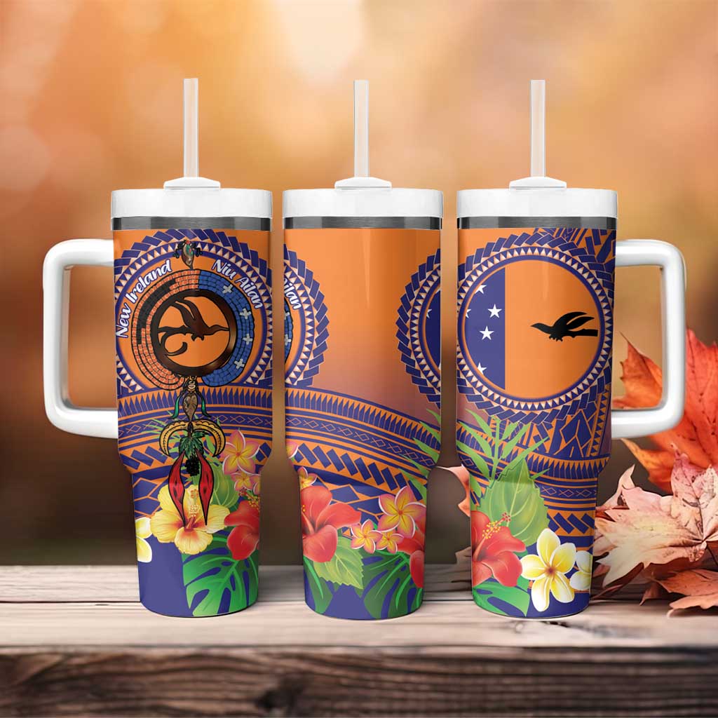 PNG New Ireland Province Tumbler With Handle Niu Ailan Necklace Polynesian Tattoo LT14 - Polynesian Pride