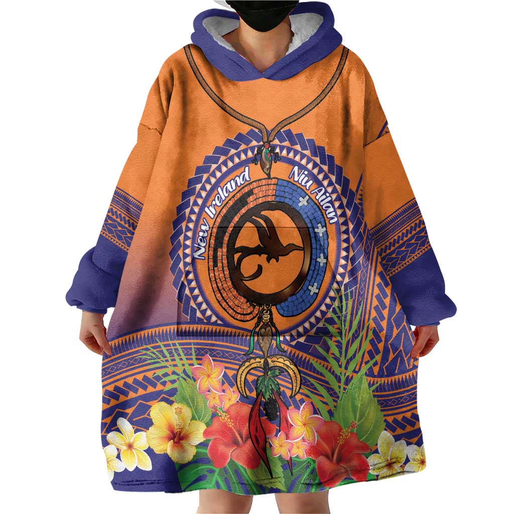 PNG New Ireland Province Wearable Blanket Hoodie Niu Ailan Necklace Polynesian Tattoo LT14 - Polynesian Pride