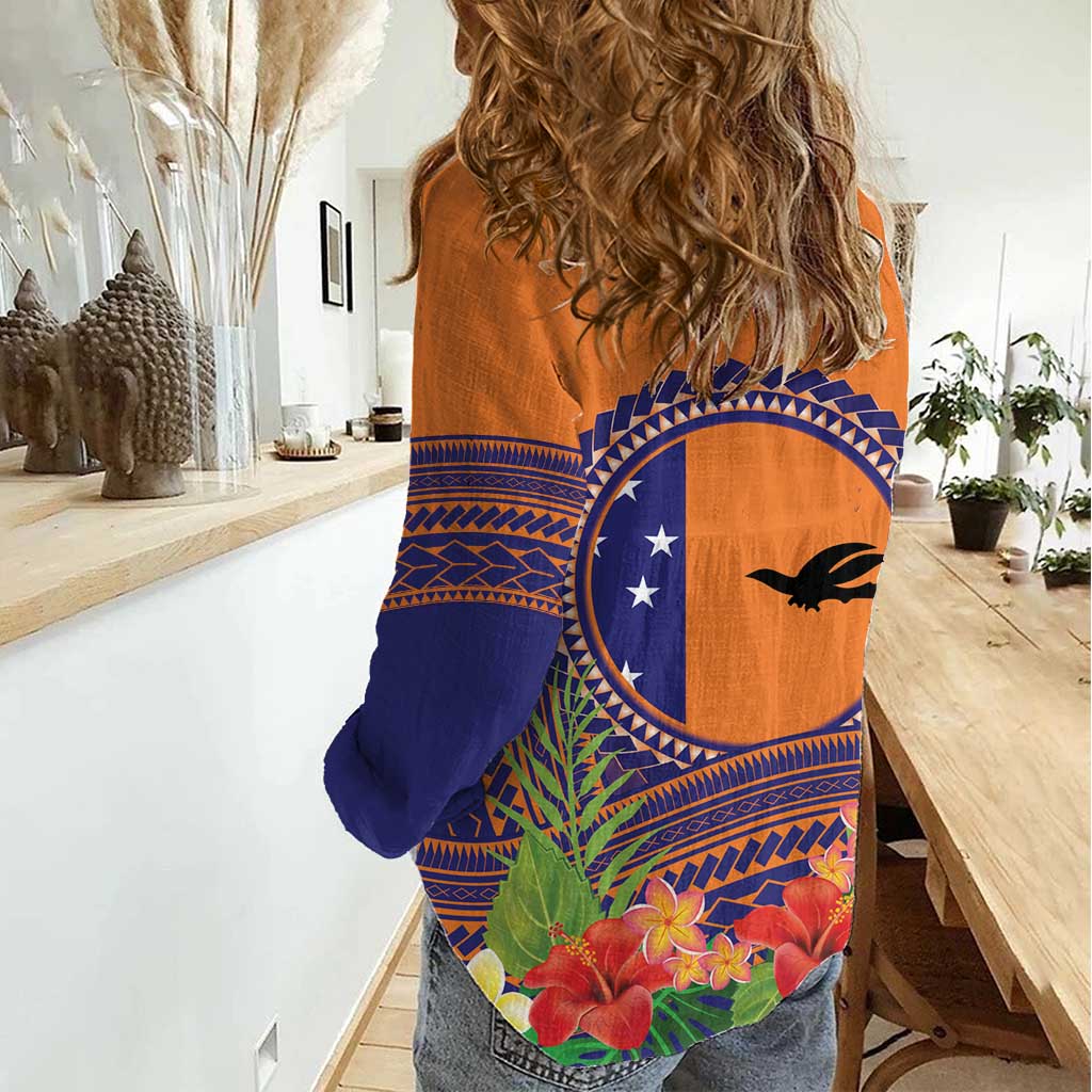 PNG New Ireland Province Women Casual Shirt Niu Ailan Necklace Polynesian Tattoo LT14 - Polynesian Pride