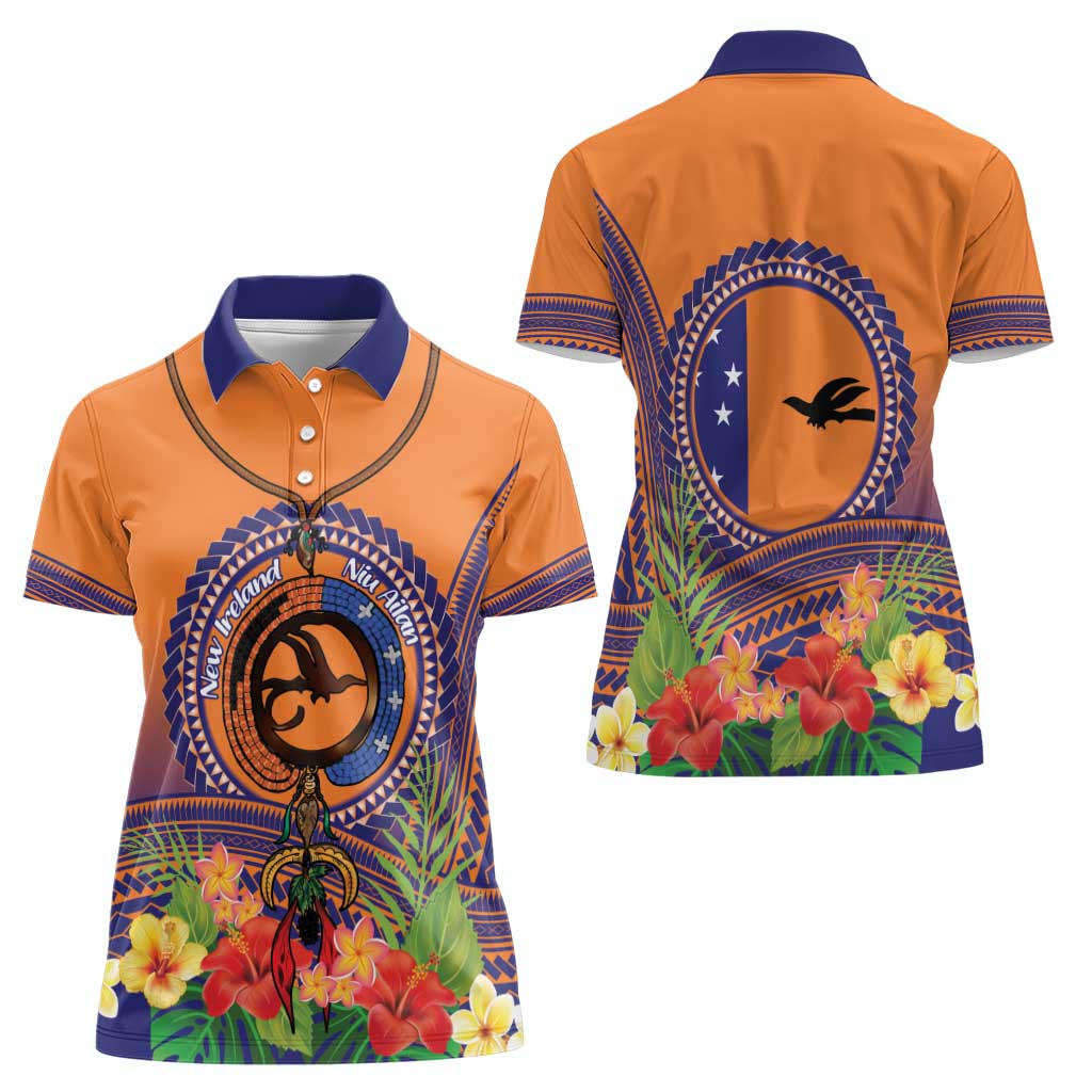 PNG New Ireland Province Women Polo Shirt Niu Ailan Necklace Polynesian Tattoo LT14 - Polynesian Pride