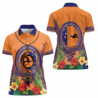 PNG New Ireland Province Women Polo Shirt Niu Ailan Necklace Polynesian Tattoo LT14 - Polynesian Pride