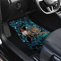 New Zealand Tui Bird Taiaha Car Mats Maori Weapon Paua Shell Mix Silver Fern