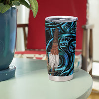 New Zealand Tui Bird Taiaha Tumbler Cup Maori Weapon Paua Shell Mix Silver Fern