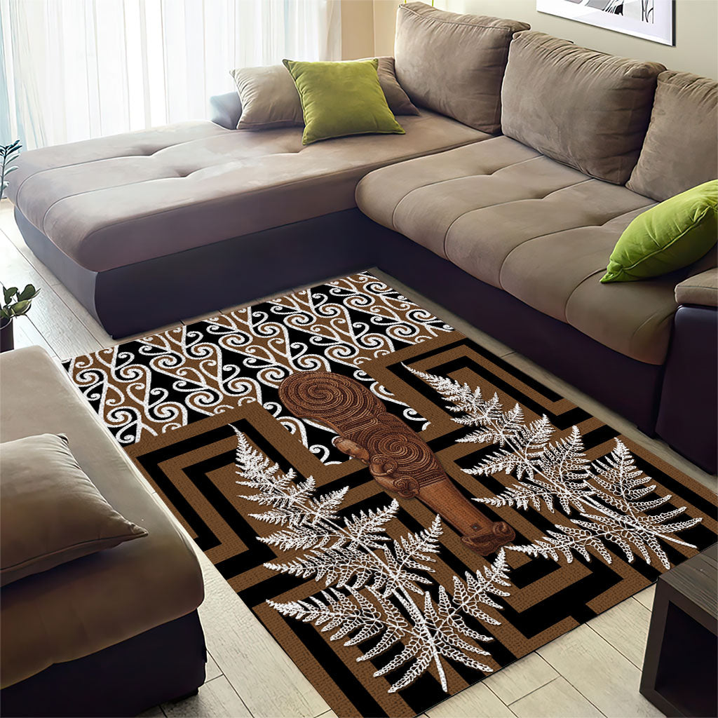 Wahaika New Zealand Area Rug Maori Weapon Kowhaiwhai Fern Poutama Motifs