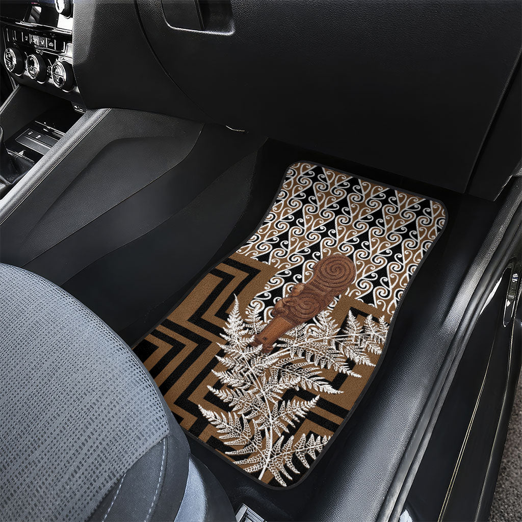 Wahaika New Zealand Car Mats Maori Weapon Kowhaiwhai Fern Poutama Motifs