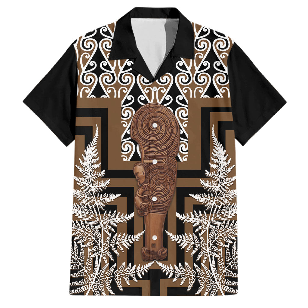 Wahaika New Zealand Family Matching Puletasi and Hawaiian Shirt Maori Weapon Kowhaiwhai Fern Poutama Motifs