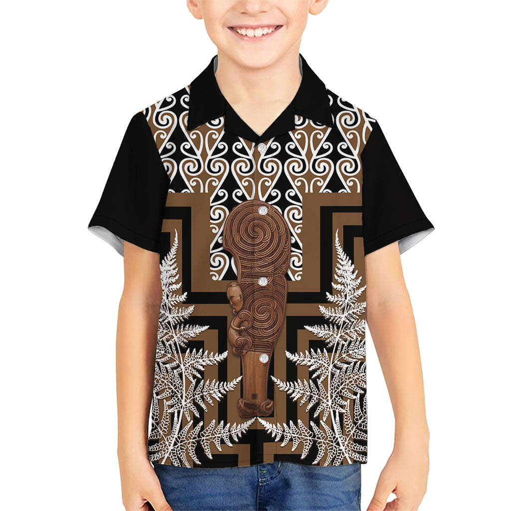 Wahaika New Zealand Family Matching Puletasi and Hawaiian Shirt Maori Weapon Kowhaiwhai Fern Poutama Motifs