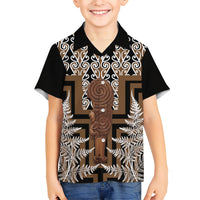 Wahaika New Zealand Family Matching Summer Maxi Dress and Hawaiian Shirt Maori Weapon Kowhaiwhai Fern Poutama Motifs