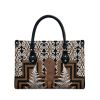 Wahaika New Zealand Leather Bag Maori Weapon Kowhaiwhai Fern Poutama Motifs