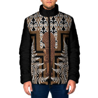 Wahaika New Zealand Padded Jacket Maori Weapon Kowhaiwhai Fern Poutama Motifs