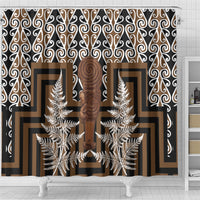 Wahaika New Zealand Shower Curtain Maori Weapon Kowhaiwhai Fern Poutama Motifs