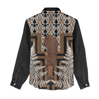 Wahaika New Zealand Women Casual Shirt Maori Weapon Kowhaiwhai Fern Poutama Motifs