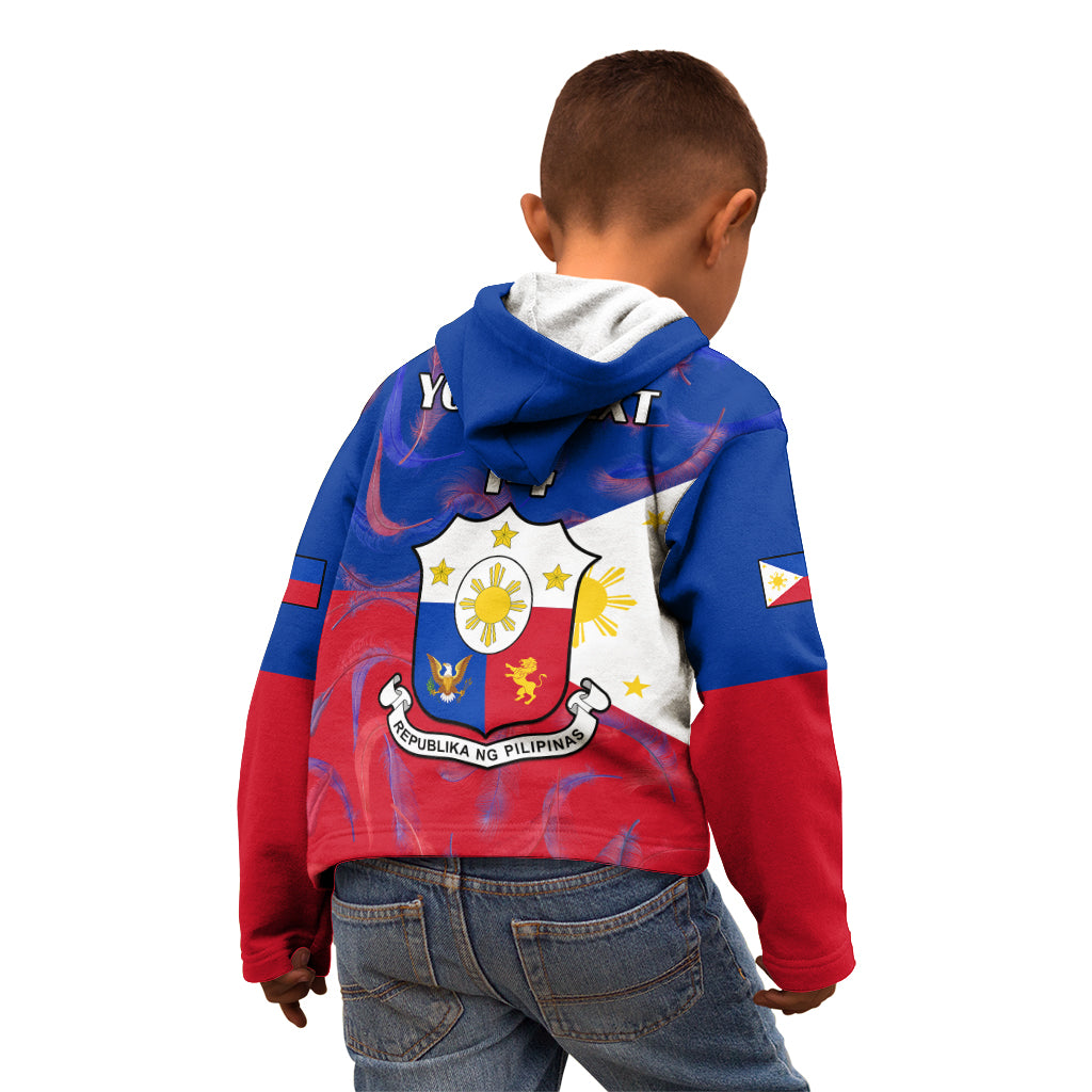 Custom Philippines Football Kid Hoodie 2023 World Cup Go Filipinas Feather Flag Version LT14 - Polynesian Pride