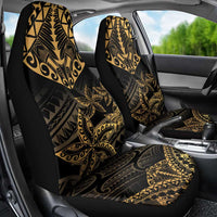 Black and Gold Polynesia Car Seat Cover Plumeria Tattoo With Polynesian Pattern LT14 - Polynesian Pride
