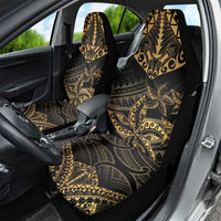 Black and Gold Polynesia Car Seat Cover Plumeria Tattoo With Polynesian Pattern LT14 - Polynesian Pride