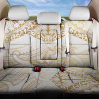 White and Gold Polynesia Back Car Seat Cover Plumeria Tattoo With Polynesian Pattern LT14 One Size White - Polynesian Pride