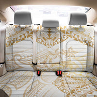 White and Gold Polynesia Back Car Seat Cover Plumeria Tattoo With Polynesian Pattern LT14 - Polynesian Pride