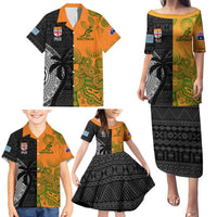 Custom Fiji And Australia Rugby Family Matching Puletasi and Hawaiian Shirt Fijian Tapa Pattern With Aussie Aboriginal Art LT14 - Polynesian Pride