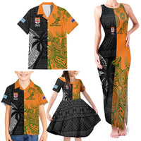 Custom Fiji And Australia Rugby Family Matching Tank Maxi Dress and Hawaiian Shirt Fijian Tapa Pattern With Aussie Aboriginal Art LT14 - Polynesian Pride