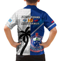 Fiji And Samoa Rugby Family Matching Long Sleeve Bodycon Dress and Hawaiian Shirt 2023 World Cup Samoan Mix Tapa Pattern LT14 - Polynesian Pride
