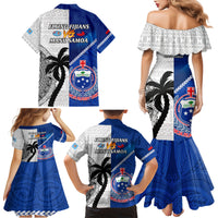 Fiji And Samoa Rugby Family Matching Mermaid Dress and Hawaiian Shirt 2023 World Cup Samoan Mix Tapa Pattern LT14 - Polynesian Pride