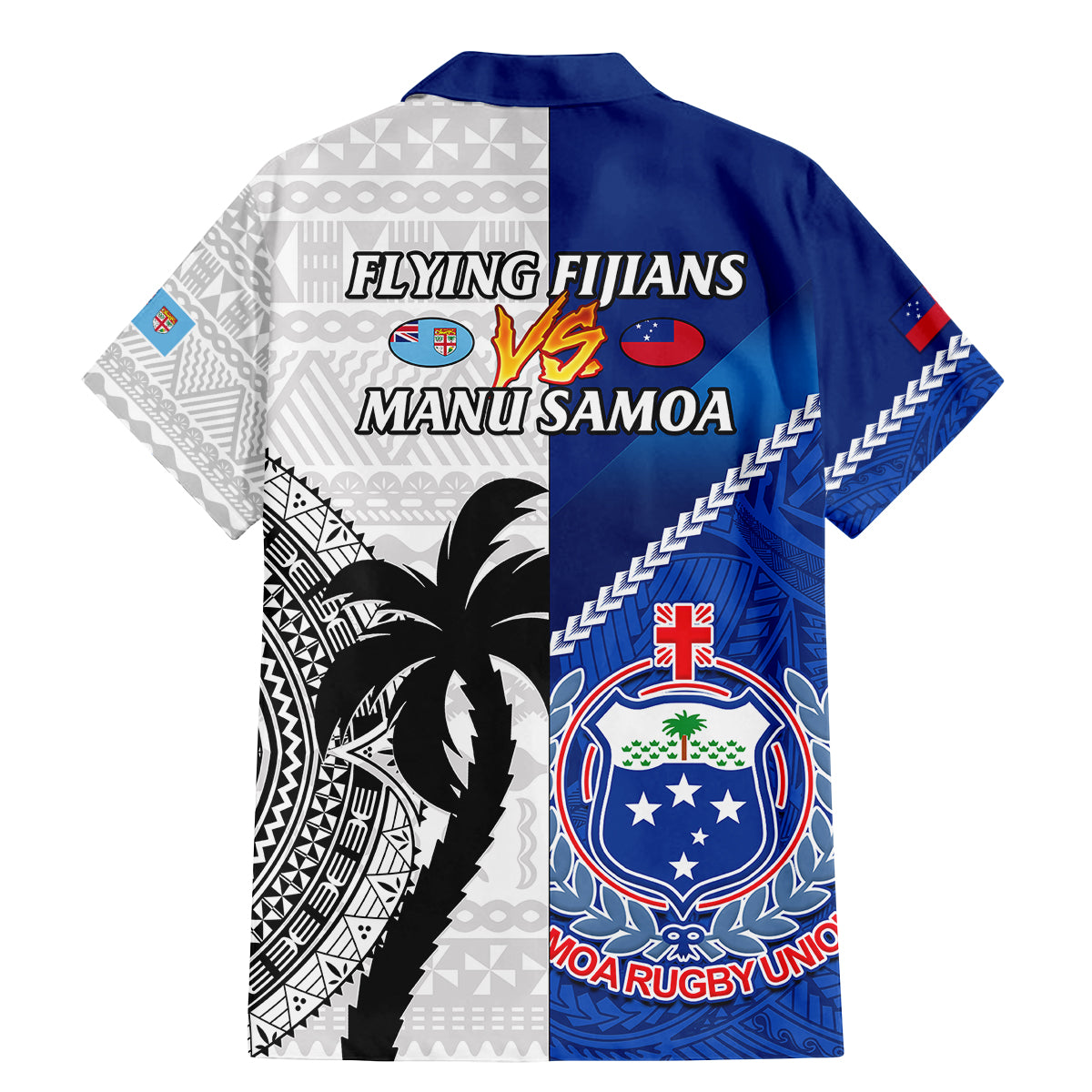Fiji And Samoa Rugby Family Matching Mermaid Dress and Hawaiian Shirt 2023 World Cup Samoan Mix Tapa Pattern LT14 - Polynesian Pride