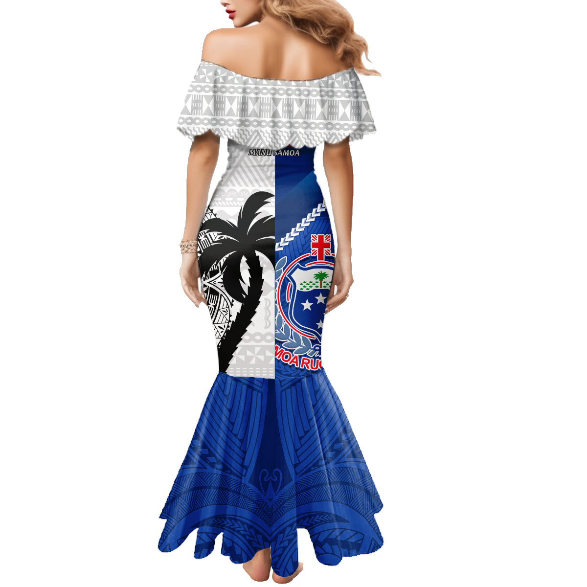 Fiji And Samoa Rugby Family Matching Mermaid Dress and Hawaiian Shirt 2023 World Cup Samoan Mix Tapa Pattern LT14 - Polynesian Pride
