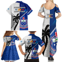 Fiji And Samoa Rugby Family Matching Summer Maxi Dress and Hawaiian Shirt 2023 World Cup Samoan Mix Tapa Pattern LT14 - Polynesian Pride