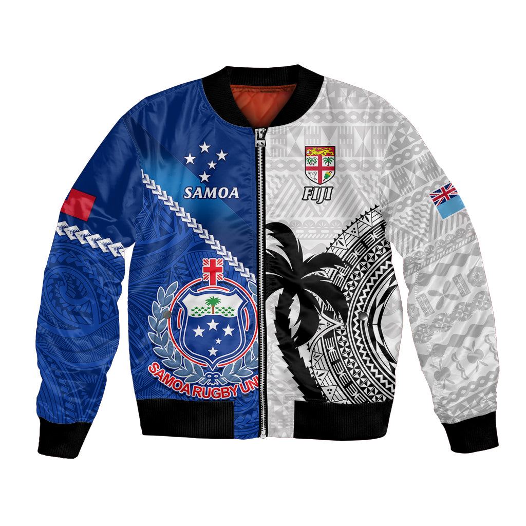 custom-fiji-and-samoa-rugby-bomber-jacket-2023-world-cup-samoan-mix-tapa-pattern