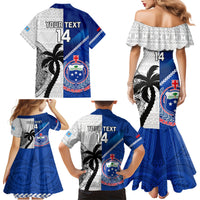 Custom Fiji And Samoa Rugby Family Matching Mermaid Dress and Hawaiian Shirt 2023 World Cup Samoan Mix Tapa Pattern LT14 - Polynesian Pride