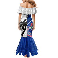 Custom Fiji And Samoa Rugby Family Matching Mermaid Dress and Hawaiian Shirt 2023 World Cup Samoan Mix Tapa Pattern LT14 - Polynesian Pride