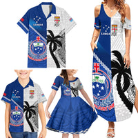 Custom Fiji And Samoa Rugby Family Matching Summer Maxi Dress and Hawaiian Shirt 2023 World Cup Samoan Mix Tapa Pattern LT14 - Polynesian Pride