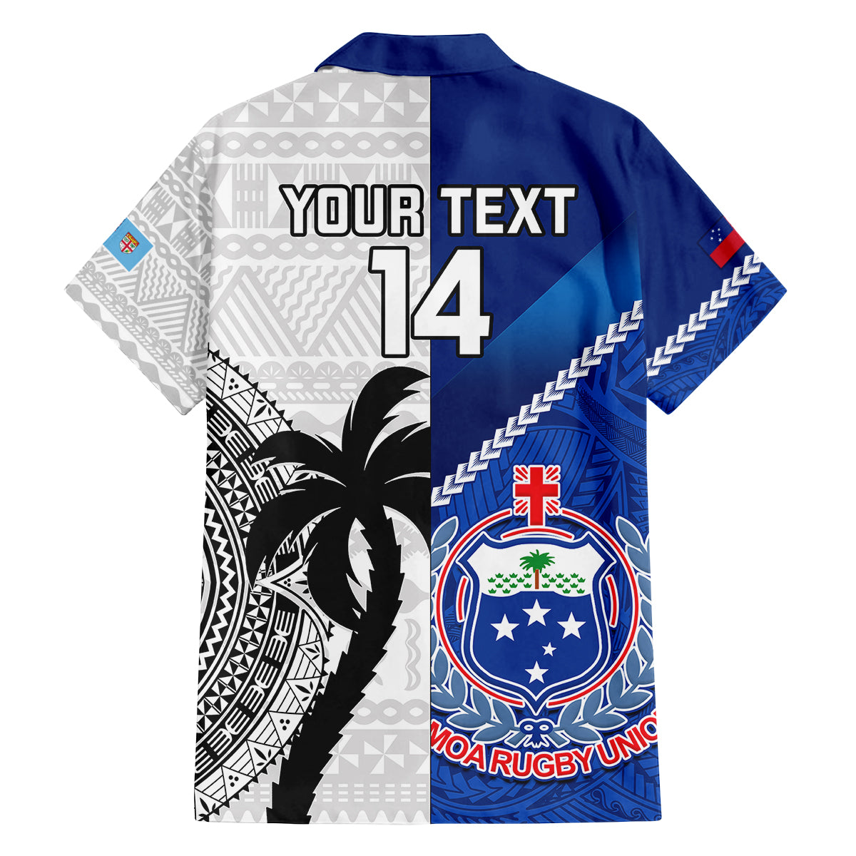 Custom Fiji And Samoa Rugby Family Matching Tank Maxi Dress and Hawaiian Shirt 2023 World Cup Samoan Mix Tapa Pattern LT14 - Polynesian Pride