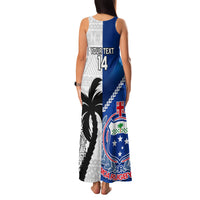 Custom Fiji And Samoa Rugby Family Matching Tank Maxi Dress and Hawaiian Shirt 2023 World Cup Samoan Mix Tapa Pattern LT14 - Polynesian Pride