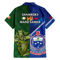 Samoa And Ireland Rugby Family Matching Tank Maxi Dress and Hawaiian Shirt 2023 World Cup Manu Samoa With Shamrocks LT14 - Polynesian Pride