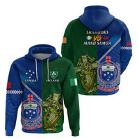 Samoa And Ireland Rugby Hoodie 2023 World Cup Manu Samoa With Shamrocks LT14 - Polynesian Pride