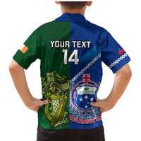 Custom Samoa And Ireland Rugby Family Matching Mermaid Dress and Hawaiian Shirt 2023 World Cup Manu Samoa With Shamrocks LT14 - Polynesian Pride