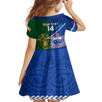 Custom Samoa And Ireland Rugby Family Matching Summer Maxi Dress and Hawaiian Shirt 2023 World Cup Manu Samoa With Shamrocks LT14 - Polynesian Pride